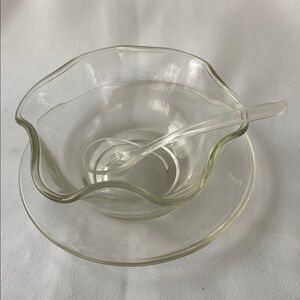Indiana Glass Co. 3 Pc Mayonnaise Set Vintage